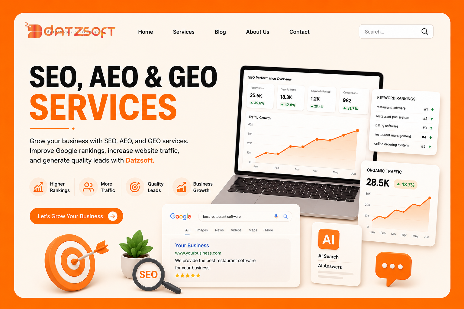 Need More Customers Online? Datzsoft Can Help You Grow with SEO, AEO & GEO